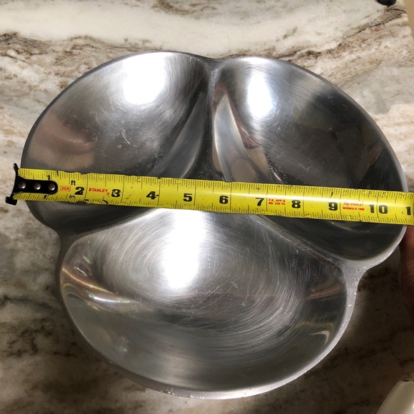 NAMBE 3 SECTION METAL BOWL DISH 589A 11X11 - Picture 12 of 12